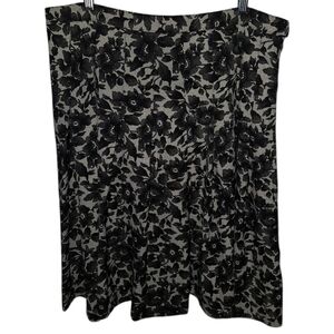 Isaac Mizrahi For Target Floral Lace Printed Pletted Side Zip/Button Skirt
